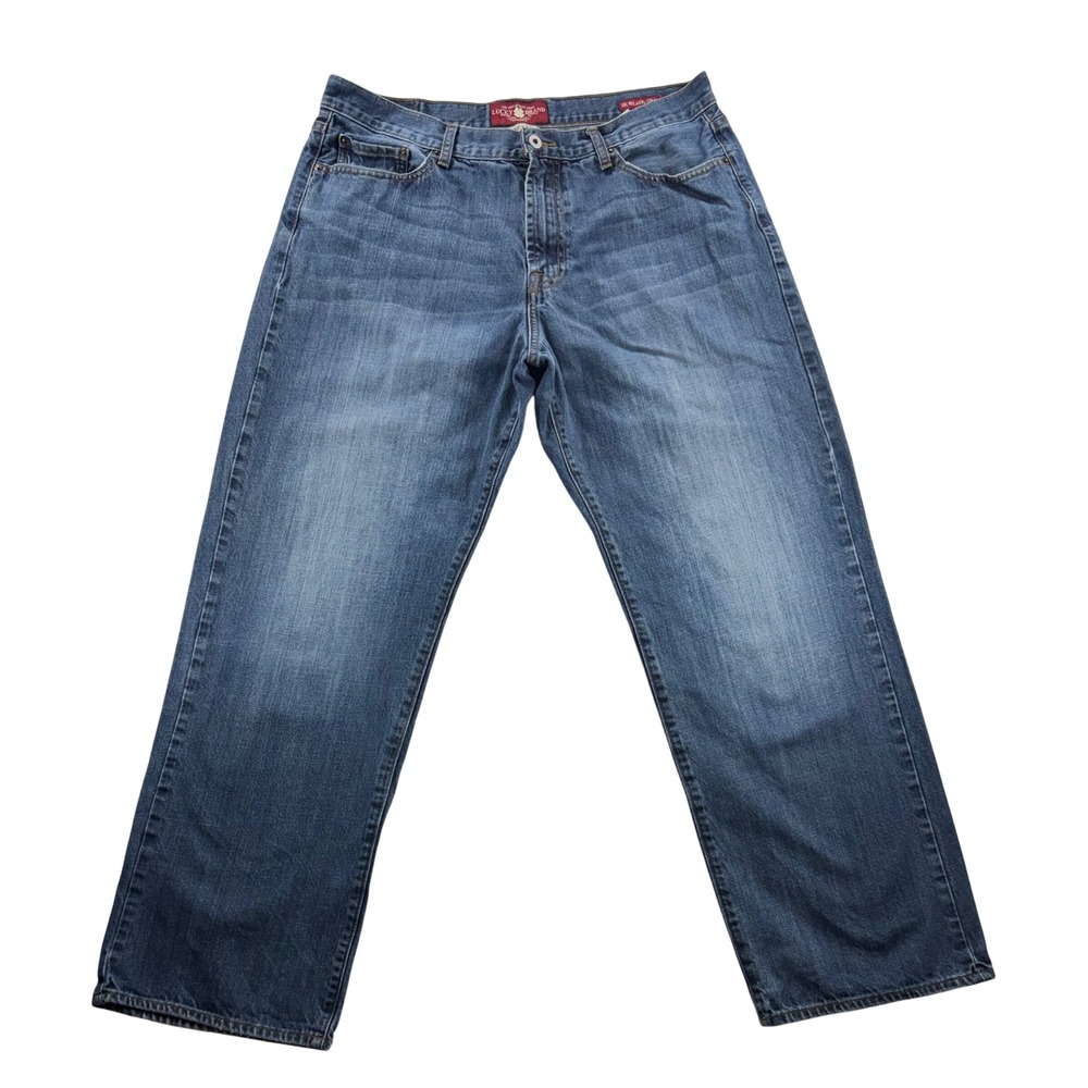 Lucky Brand 181 Jeans Men 38x32 Relaxed Straight 100% Cotton Medium Wash Y2K